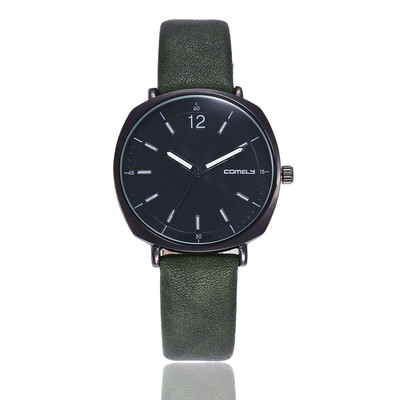 

Korean version of the square head fashion ladies belt watch simple engraved