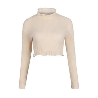 

Sexy Long Sleeve Crop Top Autumn White Gray Khaki Crochet Women Elegant Short Tank Crop Tops Bustier