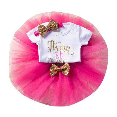 

Baby Girls Dress Set First 1st Birthday Party Tutu Dresses for Vestidos Infantil Princess Clothes 1 Year Girls Childrens Wear