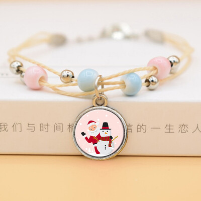 

Fashion Time Gem Christmas Tree Snowman Bracelet For Childrens Christmas Gift