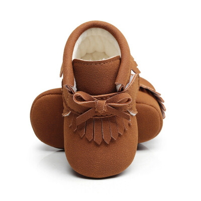 

PU Suede Leatherborn Baby Boy Girl Moccasins Soft First Walkers Shoes Bebe Fringe Soft Soled Non-slip Crib Lace-up