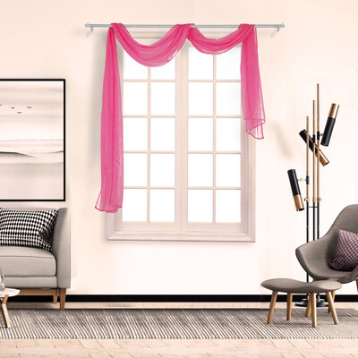 

Gobestart 1Pcs Voile Curtain Swags All Colours Pelmet Valance Net Curtains Voile Swag