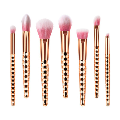 

Toponeto 7 Pcs Makeup Brushes With Honeycomb Rose Gold Eye Makeup Brush Set