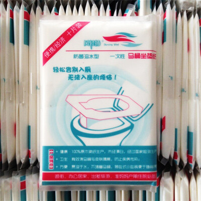 

1 Bag 10 Pieces Travel Set Disposable Toilet Seat Cover Water Resistant Toilet Paper Pad Bathroom Accessories Set