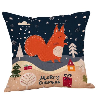 

Tailored Cotton Linen Christmas Snowman Tree Zipper Closure Pillow Case Throw Cushion