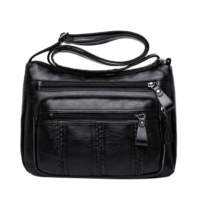 

Women Soft Lether Messenger Bag Ladies Casual Shoulder Bags Female Zipper Crossbody Bag Sac A Main T2G