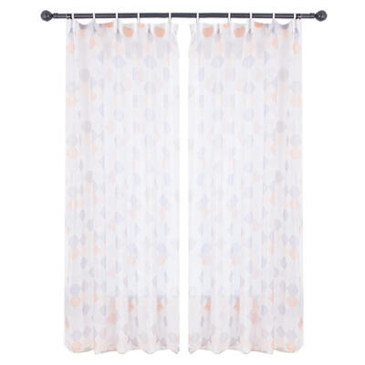 

Rhombus Printing Window Curtain Half Shading Living Room Bedroom Drapes