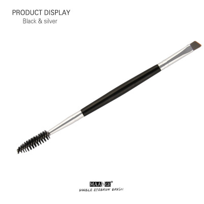 

Gobestart Duo Brow Makeup Brush Wood Handle Double Sided Eyebrow Flat Angled Brushes