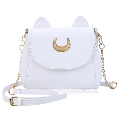 

Guapabien Women Crescent Cat Shape Detachable Strap Rivet Shoulder Messenger Bag