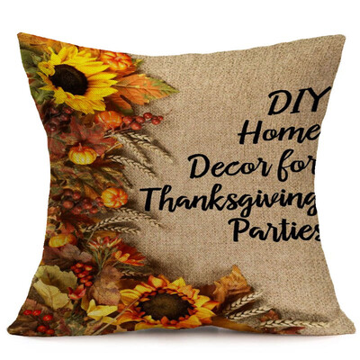

Tailored Happy Fall Thanksgiving Day Soft Linen Pillow Case Cushion Cover Home Decor