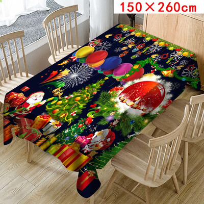 

Tailored Christmas Tablecloth Print Rectangle Table Cover Holiday Party Home Decor