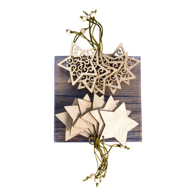 

12PCS Wooden Slices Crafts Cutout Hanging Pendant Ornaments Christmas Unfinished Home Christmas Tree Bar Shop Decoration