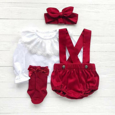 

US Kids Baby Girls Long T-shirt Tops Bib Pants Leggings Playsuit Outfits Clothes