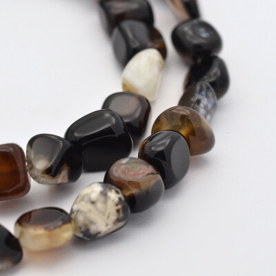 

Natural Black Agate Bead Strands Dyed & Heated Nuggets 57X57mm Hole 1mm about 157"