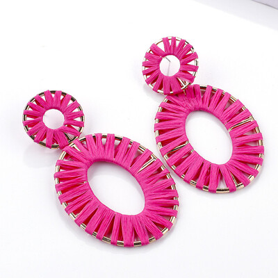 

Flashbuy Handmade Rattan Boho Style Drop Dangle Earrings For Women Vintage Geometry Rafite Earring Wholesale Earrings Jewelry