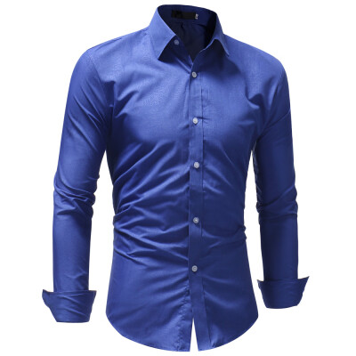 

Men\s Fashion Casual Slim Long Sleeve Lapel Shirt