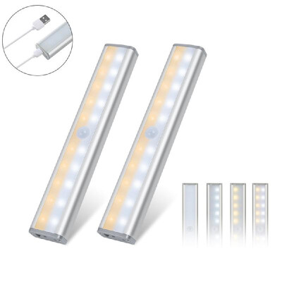 

2PCS Cabinet Lights Motion Sensor Lights USB Rechargeable 20 LED Cabinet Lighting Magnetic Removable Stick-On for Closet Wardrobe