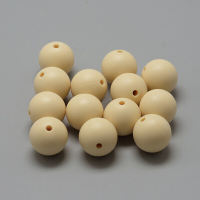 

Food Grade Environmental Silicone Beads Chewing Beads For Teethers DIY Nursing Necklaces Making Round Moccasin 1415mm Hole