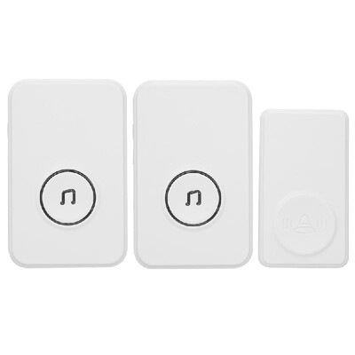 

No Battery Required Door Bell Wireless Doorbell Smart Doorbell with 1 Battery-Free Button&2 Plug-in Receiver 25 ringtones Adju