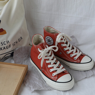 

Inside-height canvas shoes women 2019 new summer net red summer Korean students Joker small white high tide shoes