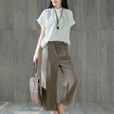

Tailored Women Casual Solid Trousers Pants Trousers Ladies Loose Pants