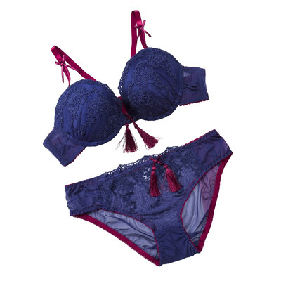 

Fashion sexy adjustable bra thin thick pendant thick Lace embroidery womens underwear bra set