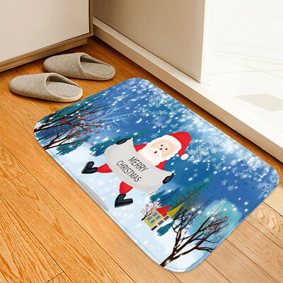 

Siaonvr Christmas Carpet Kitchen Doorway Bathroom Floor Carpet Floor Mat Print 40x60cm