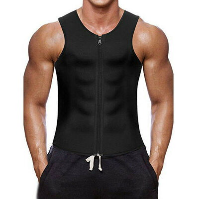 

Mens Neoprene Sauna Vest Sweat Shirt Redu Fat Body Shaper for Gym Training Tops