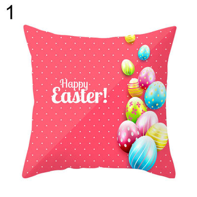 

Easter Rabbit Egg Candy Throw Pillow Case Home Car Decor Sofa Bed Cushion Cover