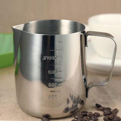 

600ml Stainless Steel Coffee Pitcher Milk Frothing Cup Mugs with Measurement Marking