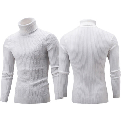 

SUNSIOM Fashion Mens Turtleneck Sweater Pullover Tops Long Sleeve Slim Knitted Sweater