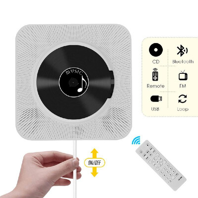 

Portable Wall Mounted CD Player Music Amplifier Audio Boombox with Remote Control Support BT USB FM Modes Blue JP Plug