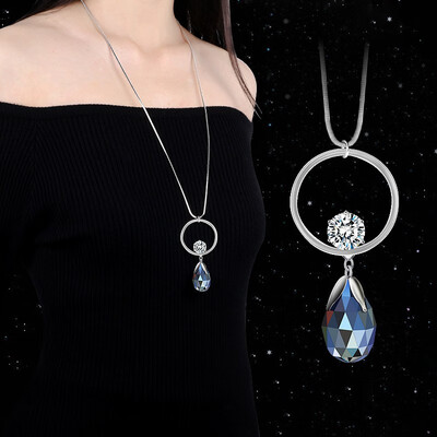 

Sweater chain long section wild crystal necklace pendant jewelry