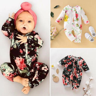 

US Newborn Baby Girl Kid Floral Romper Jumpsuit Playsuit Bodysuit Clothes Outfit