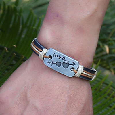 

2019 Popular 1PC Handmade Leather Bracelet Couple Jewelry Male&Female Generic