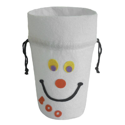 

Halloween Felt Fabric Gift Bag Trick or Treat Candy Bag with Drawstring Closure Halloween Party Costumes Supplies Decorations--Pum