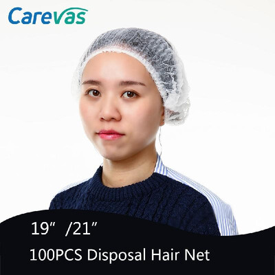 

Carevas 100PCS Disposal Hair Net Caps Elastic Non-Woven Head Buffant Caps Hair Covers for MedicalLabsFood ServiceTattoo