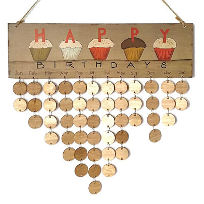 

Wooden Calendar Board Sign Family Celebration&Birthday Reminder DIY Wooden Craft for Home Decoration