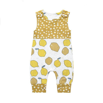 

Infant Baby Cute Printed Jumpsuit Kids Boy Girl Sleeveless O-neck Romper