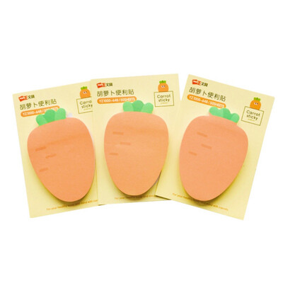 

Self-Stick Carrot Note Novelty Memo Pad Note Bookmark Page Flags Index Tab Reminder 50 PCS Sticky