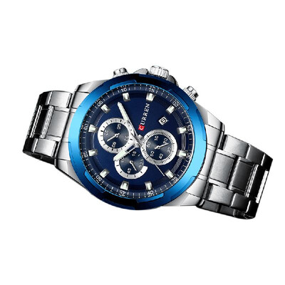 

Curren 8354 Men Watch Waterproof Quartz Wrist Watch Multifunctional Business Calendar Alloy Case Stainless Steel Band Watch