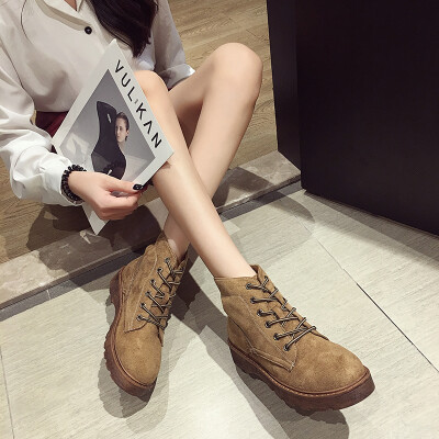 

European&American retro-Martin boots England style new autumn handsome&fashionable suede college wind-style short boots