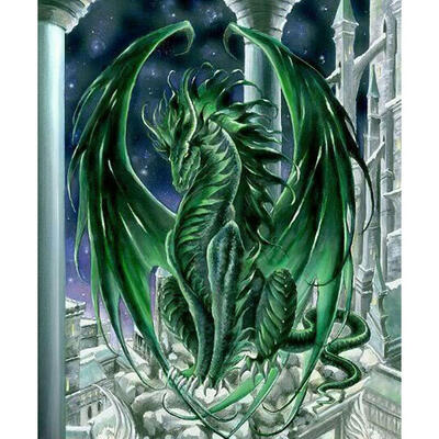 

5D DIY Full Drill Diamond Painting Green Pterosaur Cross Stitch Embroidery