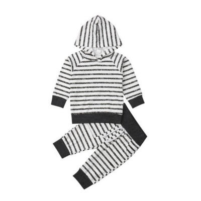 

2Pcs Set Toddler Kids Baby Girls Outfits Clothes Hooded Sweatshirt Top Striped Pant Set for Baby