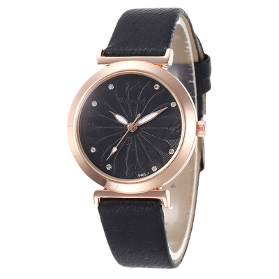

Flower-shaped leather simple ladies fashion watch student creative pop watch