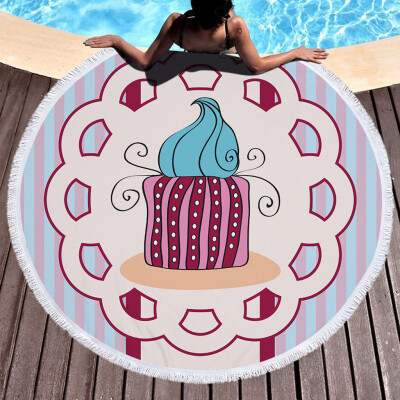 

Gobestart 1 PC Round Beach Pool Home Shower Towel Blanket Table Cloth Yoga Mat