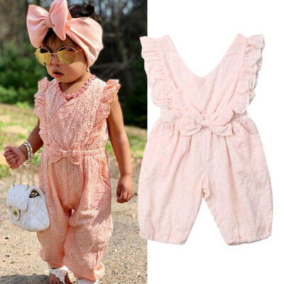 

Fashion Kids Baby Girls Bowknot Romper Bodysuit Jumpsuit Outfit Clothes Playsuit