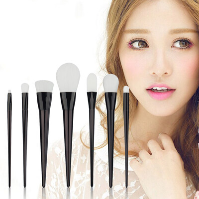 

Pro 7Pcs Makeup Brushes Set Black White Powder Foundation Blush Brush Tool