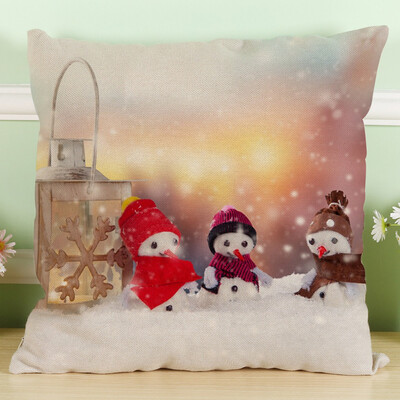 

Tailored New Christmas Snowman Cotton Linen Pillow Case Sofa Cushion Cover Home Decor A