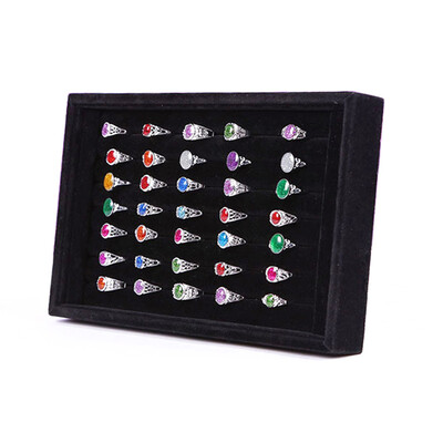 

Velvet Jewelry Earring Ring Display Organizer Box Tray Holder